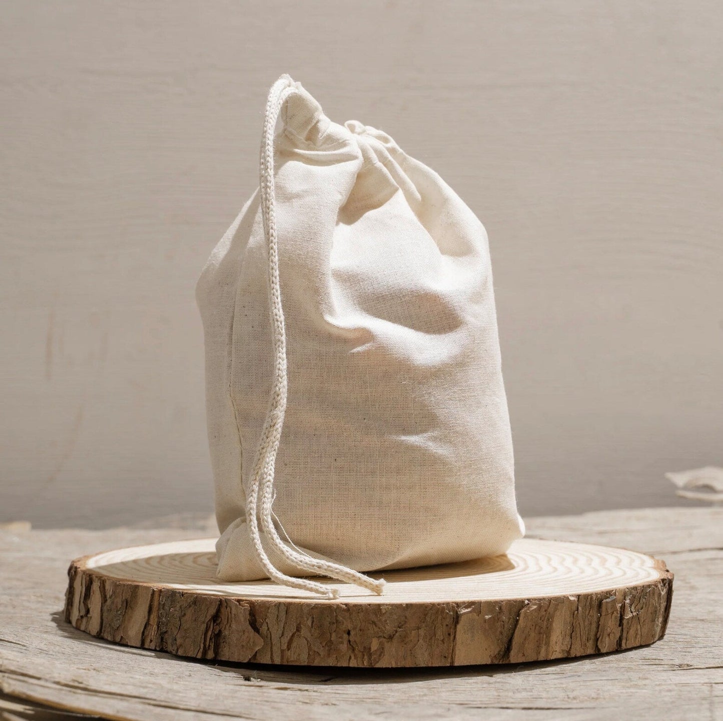 6x10 Inches 100% Organic Cotton Single Drawstring Muslin Bags