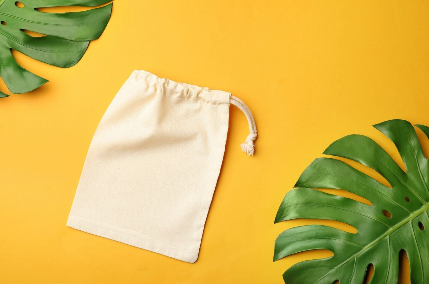 6x8 Inches 100% Organic Cotton Single Drawstring Muslin Bags