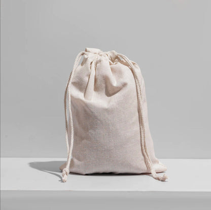 6x8 Inches 100% Organic Cotton Double Drawstring Muslin Bags