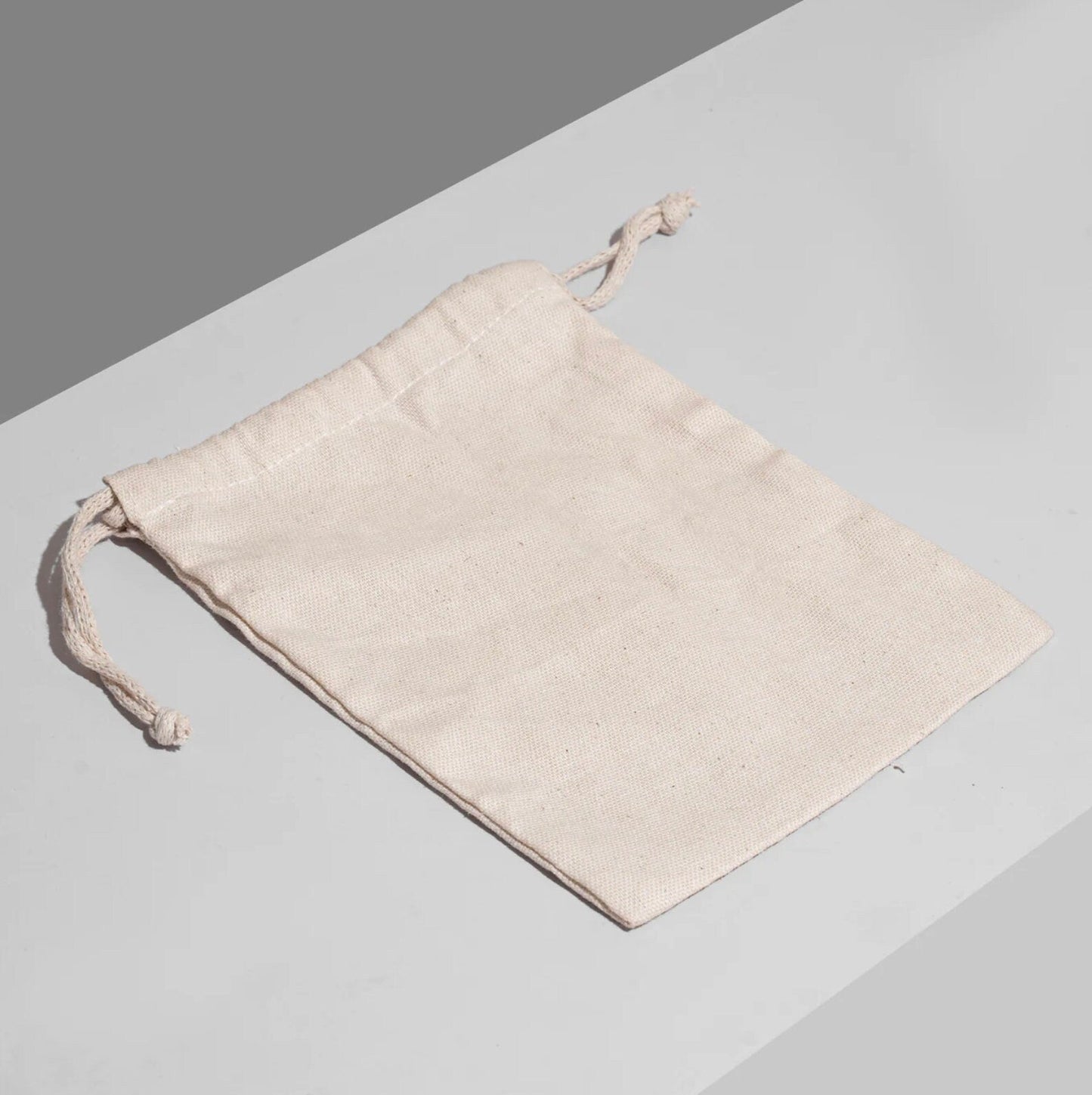 6x8 Inches 100% Organic Cotton Double Drawstring Muslin Bags