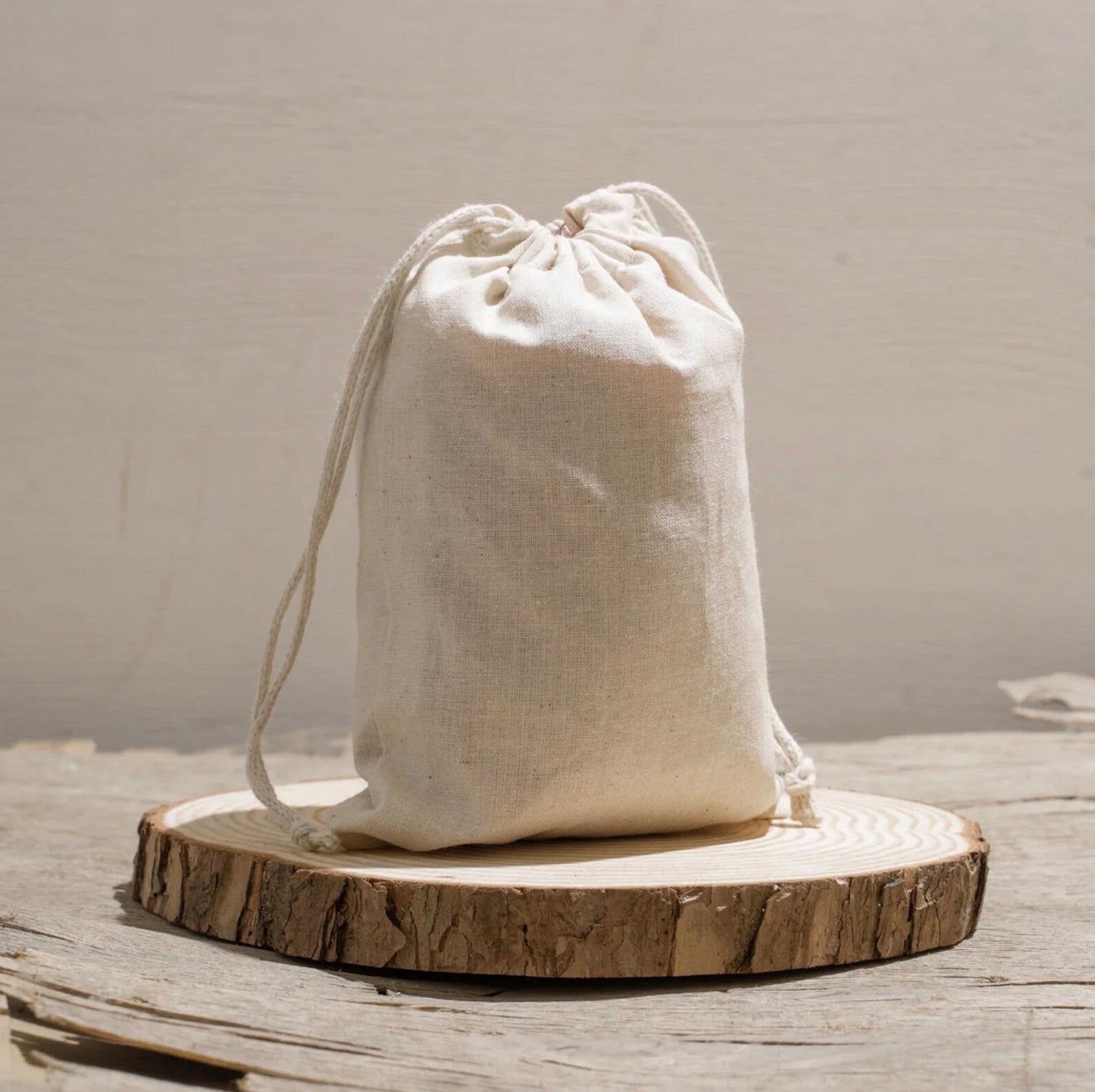 3x4 Inches 100% Organic Cotton Double Drawstring Muslin Bags