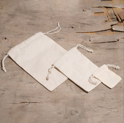 10x12 Inches 100% Organic Cotton Double Drawstring Muslin Bags