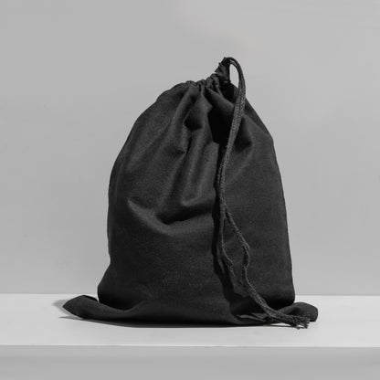 100% Black Cotton Single Drawstring Muslin Bags