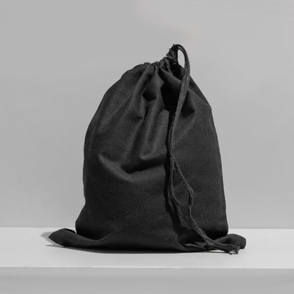 12x16 Inches 100% Black Cotton Single Drawstring Muslin Bags