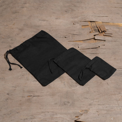 6x8 Inches 100% Black Cotton Single Drawstring Muslin Bags