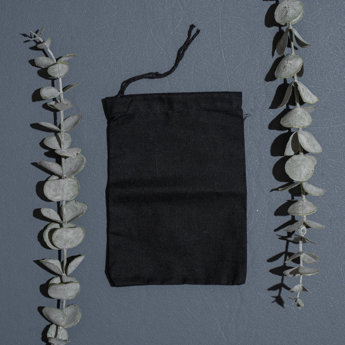 6x8 Inches 100% Black Cotton Single Drawstring Muslin Bags