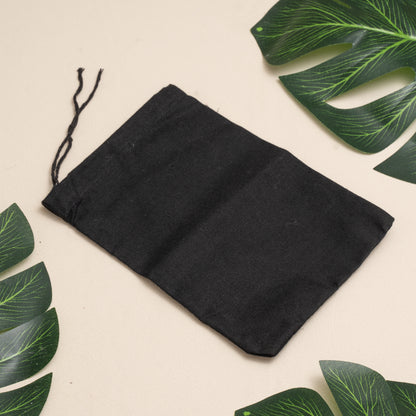 100% Black Cotton Single Drawstring Muslin Bags